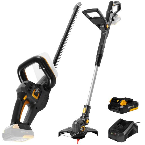 20V-pakke: Græstrimmer og hækkeklipper