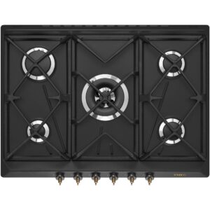 70cm gaskogeplade med frontbetjening i antracit