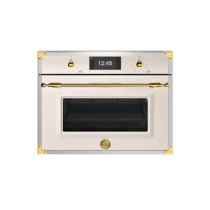 Bertazzoni FHER4077MTAG3 Heritage kombiovn med mikrobølgefunktion, elfenbenshvid/guld
