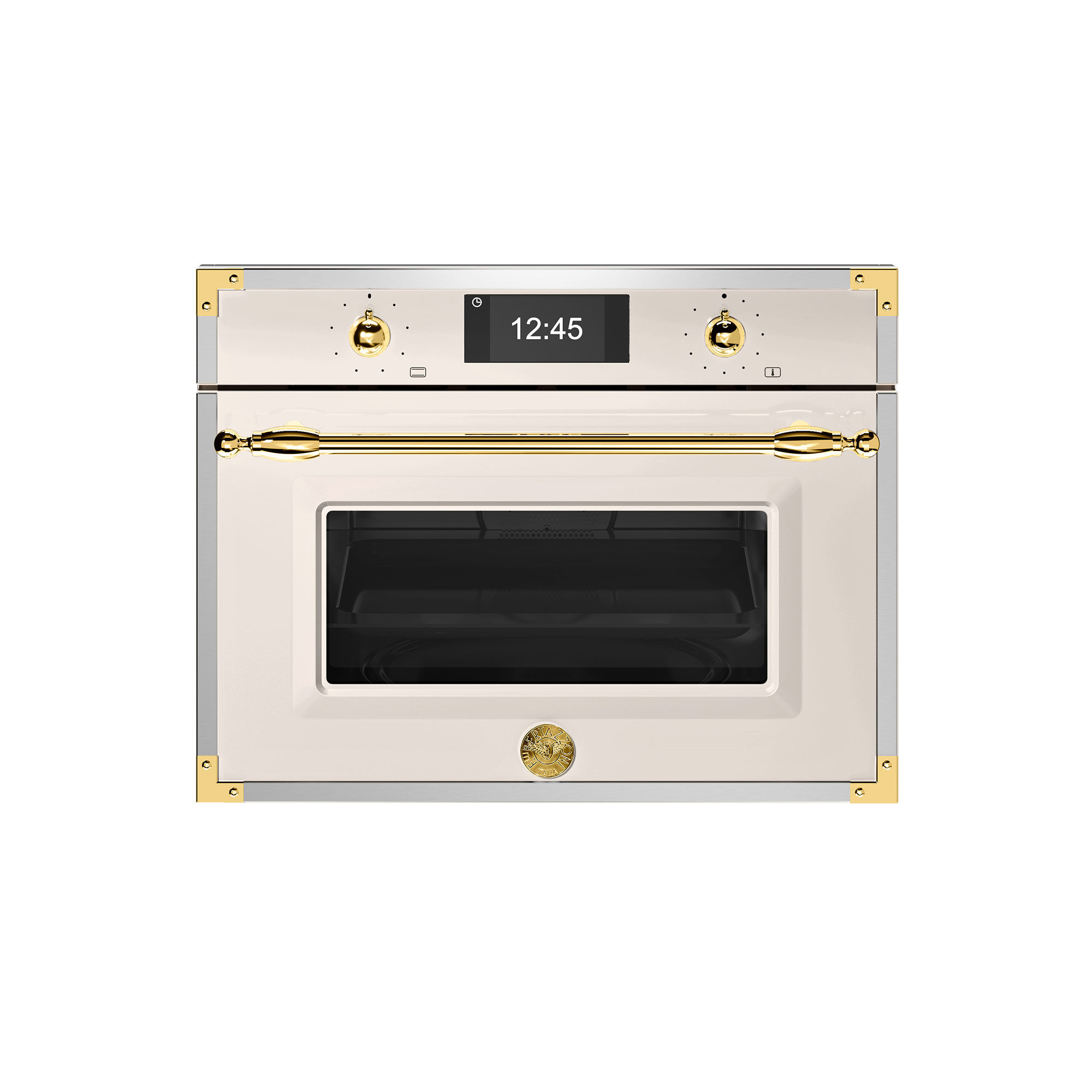 Bertazzoni FHER4077MTAG3 Heritage kombiovn med mikrobølgefunktion, elfenbenshvid/guld