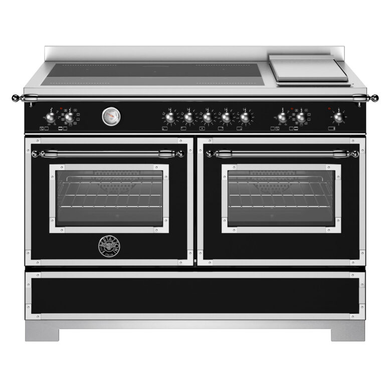 Bertazzoni HER125I2ENET2 Heritage induktionskomfur 120 cm med 5 zoner, elektrisk stegebord og 2 ovne, mat sort