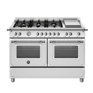 Bertazzoni HER126G2EXT Heritage Gaskomfur 120 cm med dobbeltovn og 6 brændere, rustfrit stål