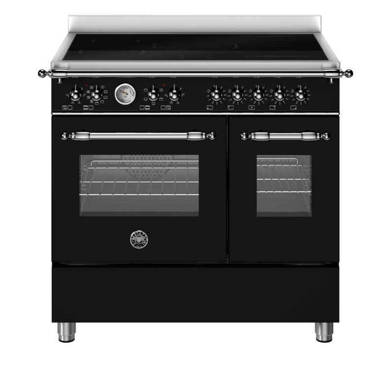 Bertazzoni HER95I2ENEC2 Heritage induktionskomfur uden dekorramme 90 cm med 5 zoner og 2 ovne, mat sort