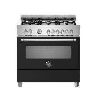 Bertazzoni MAS96L1ENET Master Gaskomfur 90 cm med enkeltovn og 6 brændere, mat sort