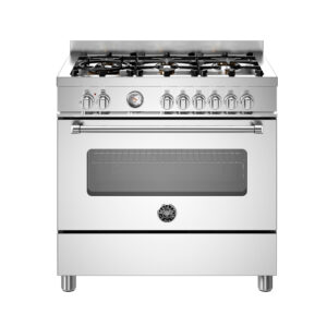 Bertazzoni MAS96L1EXT Master Gaskomfur 90 cm med enkeltovn og 6 brændere, rustfrit stål