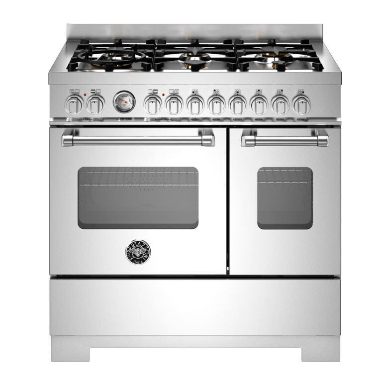 Bertazzoni MAS96L2EXT2 Master gaskomfur 90 cm med 6 brændere og 2 ovne, rustfrit stål