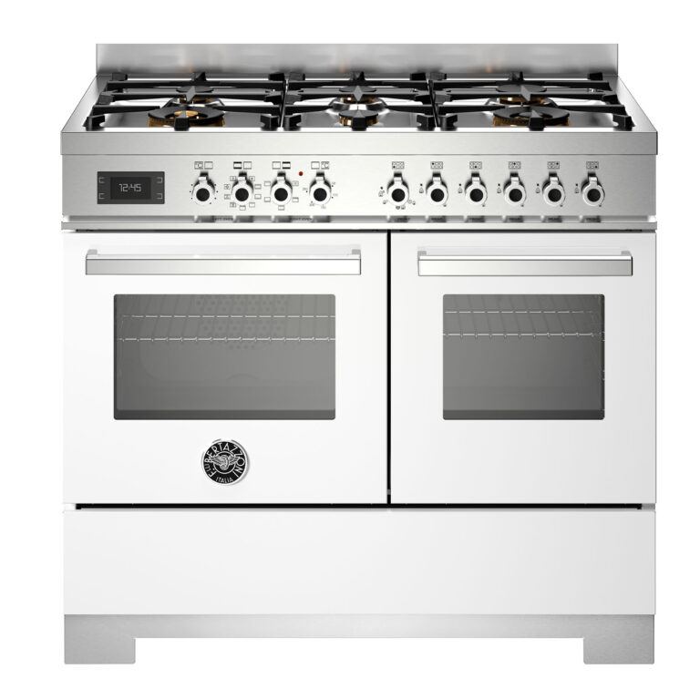 Bertazzoni PRO106L2EBIT2 Professional gaskomfur 100 cm med 6 brændere og 2 ovne, hvid