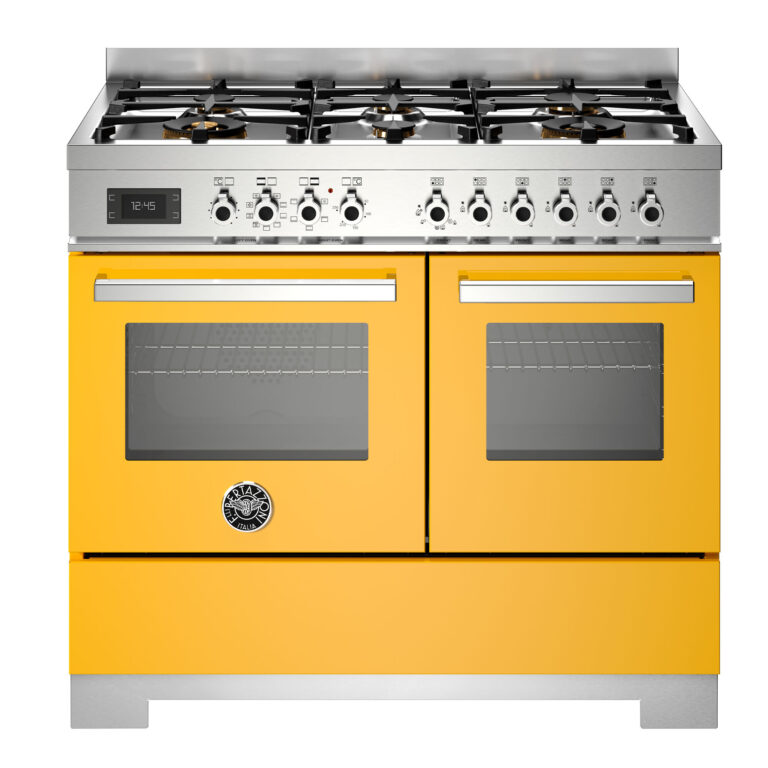 Bertazzoni PRO106L2EGIT2 Professional gaskomfur 100 cm med 6 brændere og 2 ovne, gul