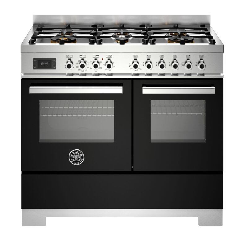 Bertazzoni PRO106L2ENET2 Professional gaskomfur 100 cm med 6 brændere og 2 ovne, sort