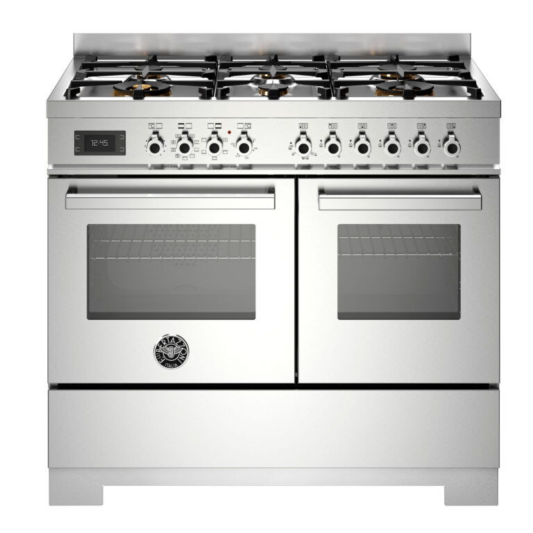 Bertazzoni PRO106L2EXT2 Professional gaskomfur 100 cm med 6 brændere og 2 ovne, rustfrit stål