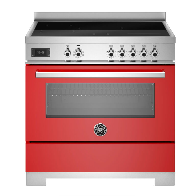 Bertazzoni PRO95I1EROT2 Professional induktionskomfur 90 cm med 5 zoner og 1 ovn, rød