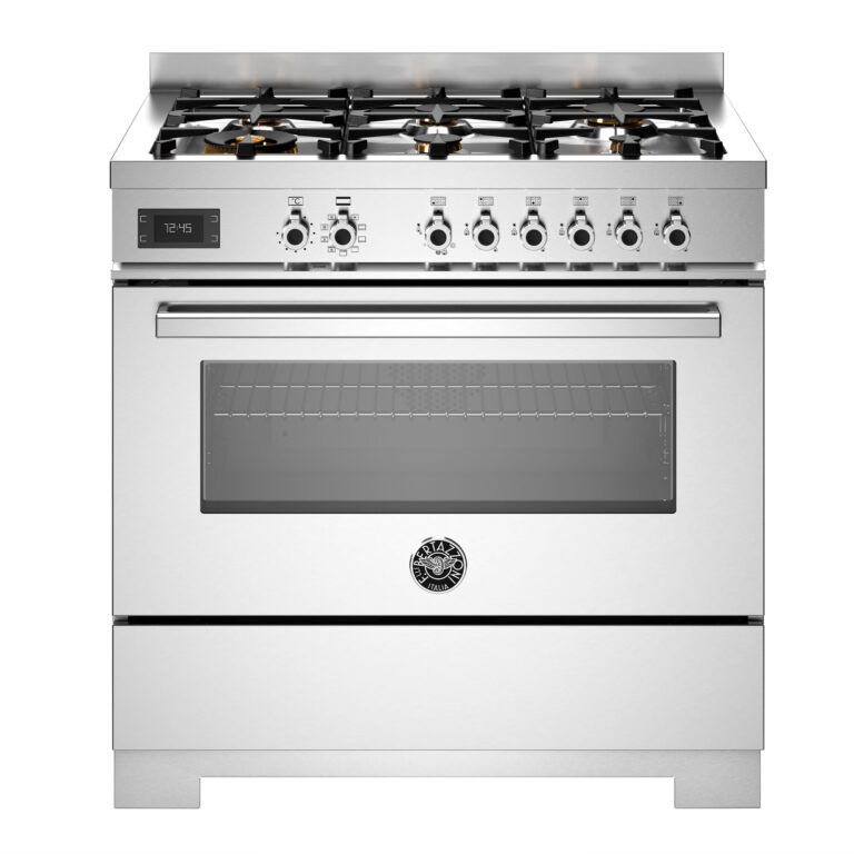 Bertazzoni PRO96L1EXT2 Professional gaskomfur 90 cm med 6 brændere og 1 ovn, rustfrit stål