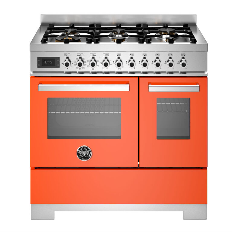 Bertazzoni PRO96L2EART2 gaskomfur 90 cm med 6 brændere og 2 ovne, orange