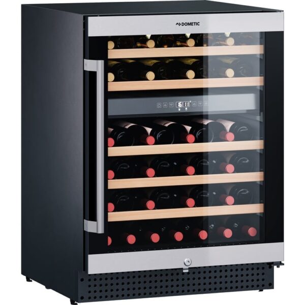 C46B vinkøleskab, 2 temperaturzoner, 46 flasker, sort/rustfri