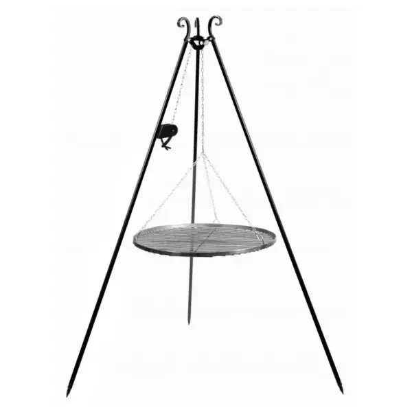 Cook King 180 cm 3-ben til Bålsted med 50 cm stål rist + Winch