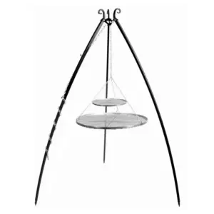 Cook King 200 cm 3-ben til Bålsted med 2 Rustfristål rist 70 cm + 40 cm