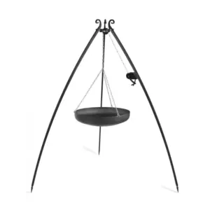 Cook King 200 cm 3-ben til Bålsted med 60 cm Stålwok + Winch