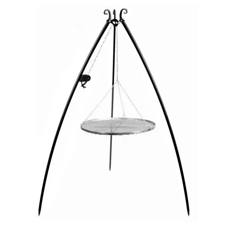 Cook King 200 cm 3-ben til Bålsted med 70 cm Rustfristål rist + Winch