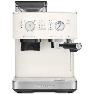 Espressomaskine med kaffekværn, porcelain white