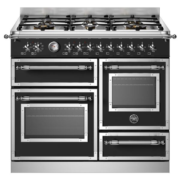 HER106L3ENET Heritage gaskomfur med trippel-ovn, 100 cm, mat sort