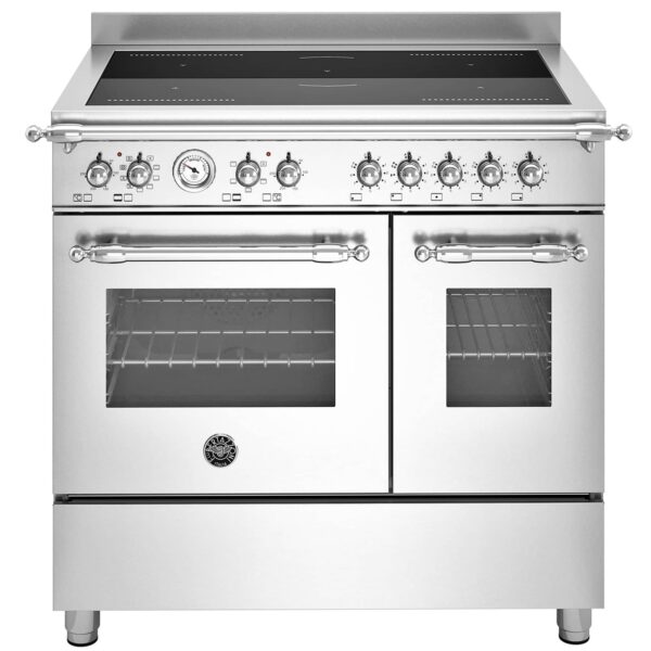 HER95I2EXC Heritage induktionskomfur med dobbeltovn 90 cm 5 zoner, rustfri