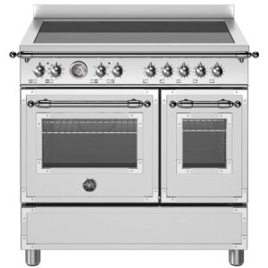 Heritage induktionskomfur med dobbeltovn 5 zoner 90 cm, rustfrit stål