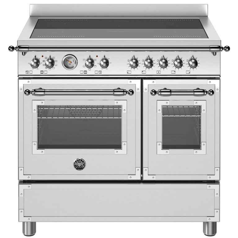 Bertazzoni Heritage induktionskomfur med dobbeltovn 5 zoner 90 cm, rustfrit stål