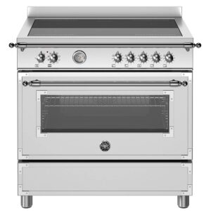 Heritage induktionskomfur med enkeltovn 5 zoner 90 cm, rustfrit stål