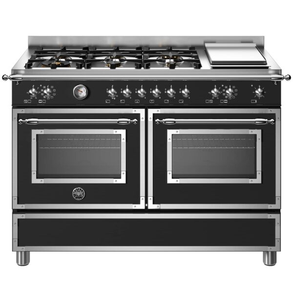 MAS126G2ENET Heritage gaskomfur med dobbeltovn, 120 cm, mat sort
