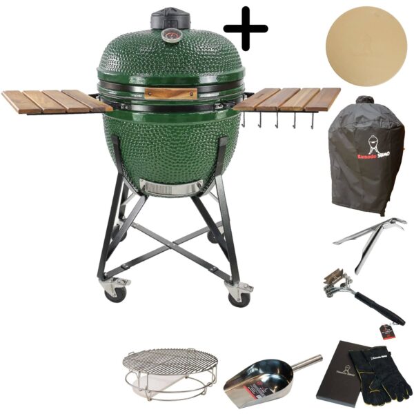 Maxi kulgrill m. tilbehørspakke, grøn