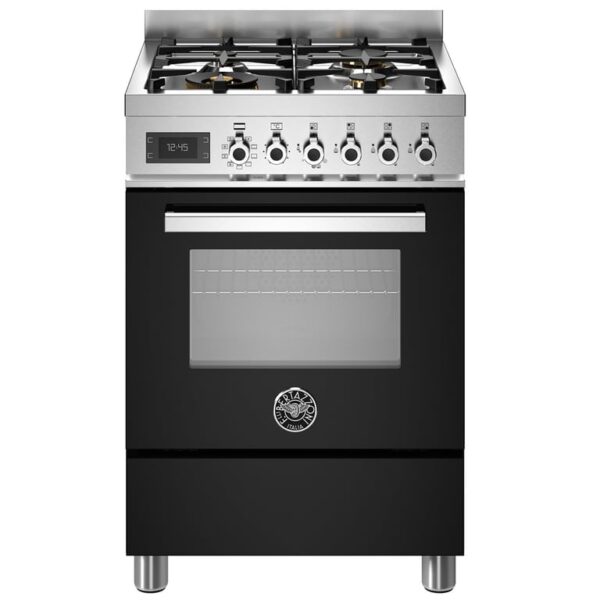 PRO64L1ENET Professional gaskomfur med ovn, 60 cm, sort