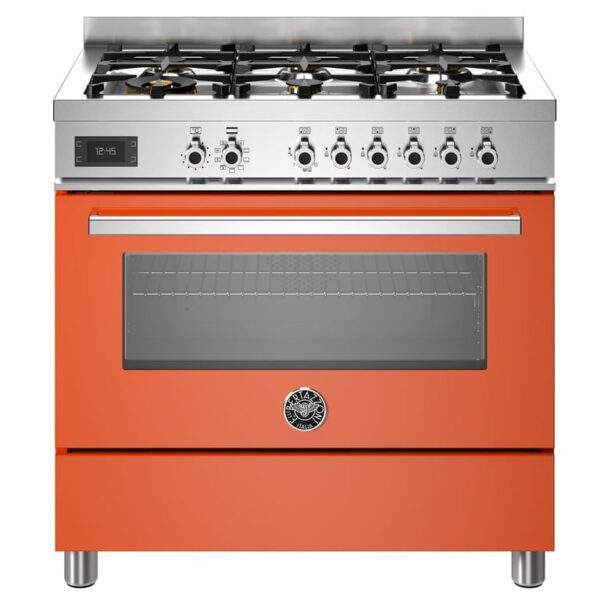 PRO96L1EART Professional gaskomfur med ovn, 90 cm, orange