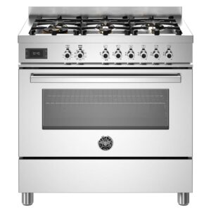 PRO96L1EXT Professional gaskomfur med ovn, 90 cm, rustfrit stål