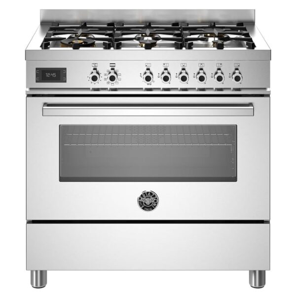 PRO96L1EXT Professional gaskomfur med ovn, 90 cm, rustfrit stål