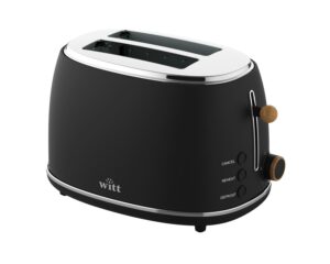 Premium 2-slice Wood brødrister - sort