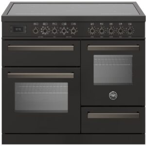 Professional induktionskomfur med trippel-ovn, 100 cm, mat sort