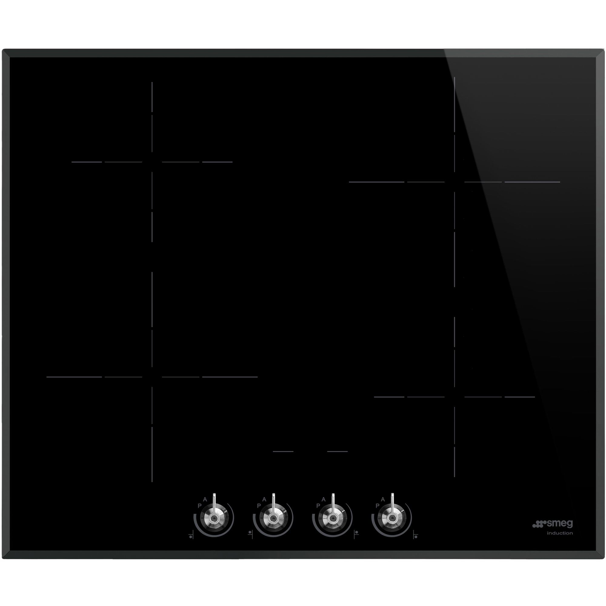 Smeg 60cm Classic Induktionskogeplade m. Ramme, Sort